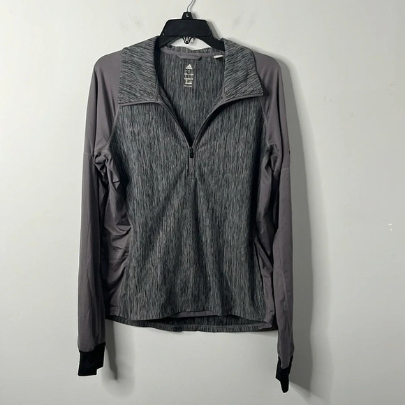 Adidas Baseline Quarter Zip Gray Athletic Pullover - Picture 2 of 11